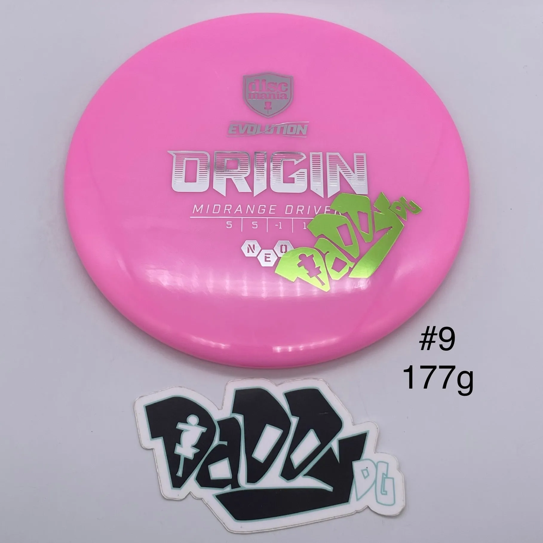 Discmania Evolution Neo Origin Midrange w/ custom Daddy DG Stamp