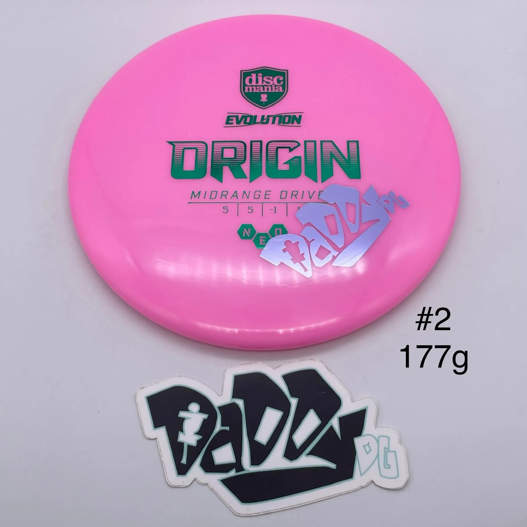 Discmania Evolution Neo Origin Midrange w/ custom Daddy DG Stamp