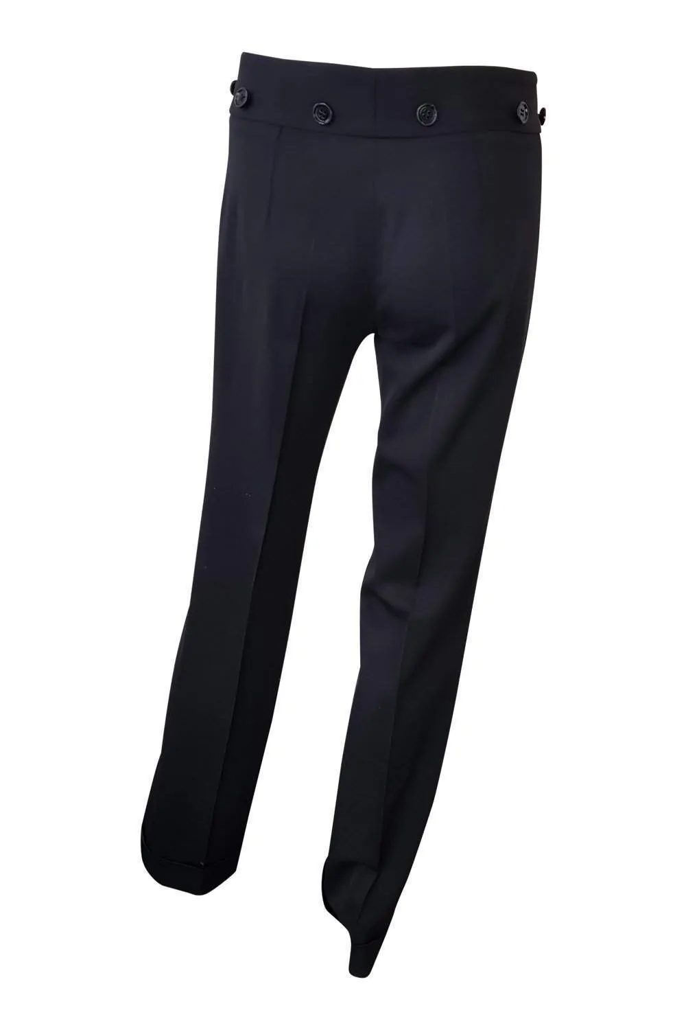 DOLCE & GABBANA Black Tailored Button Straight Leg Trousers (IT 38)