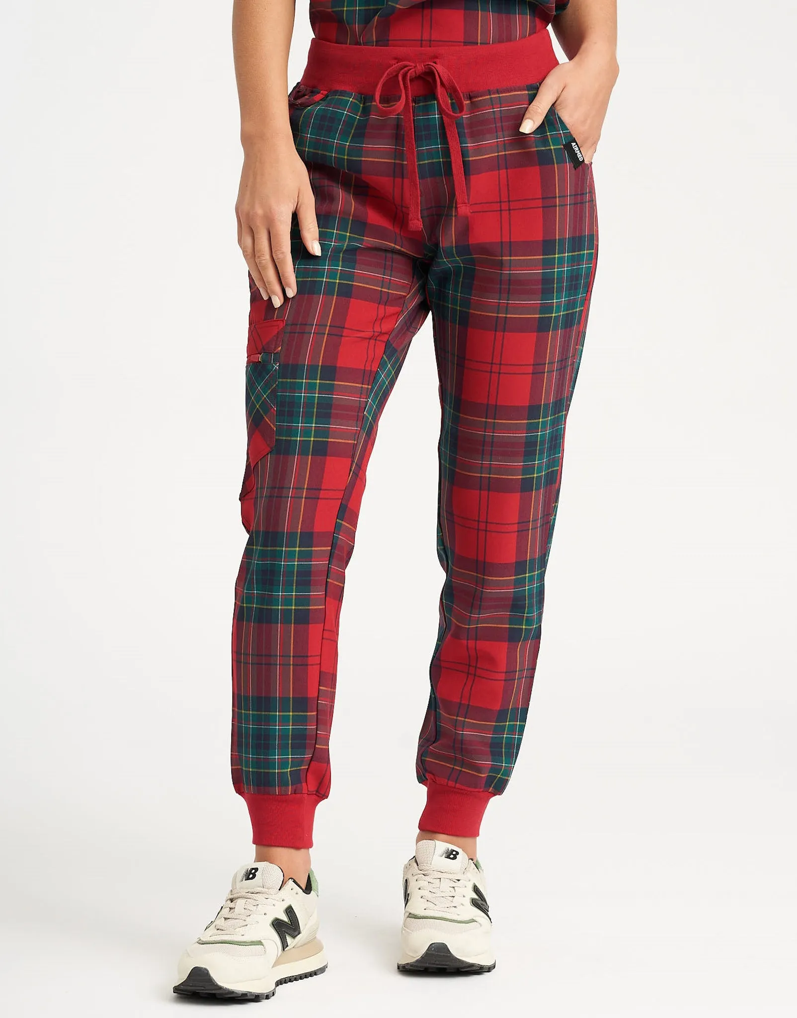 Essential Jogger Scrub Pants - Christmas Tartan