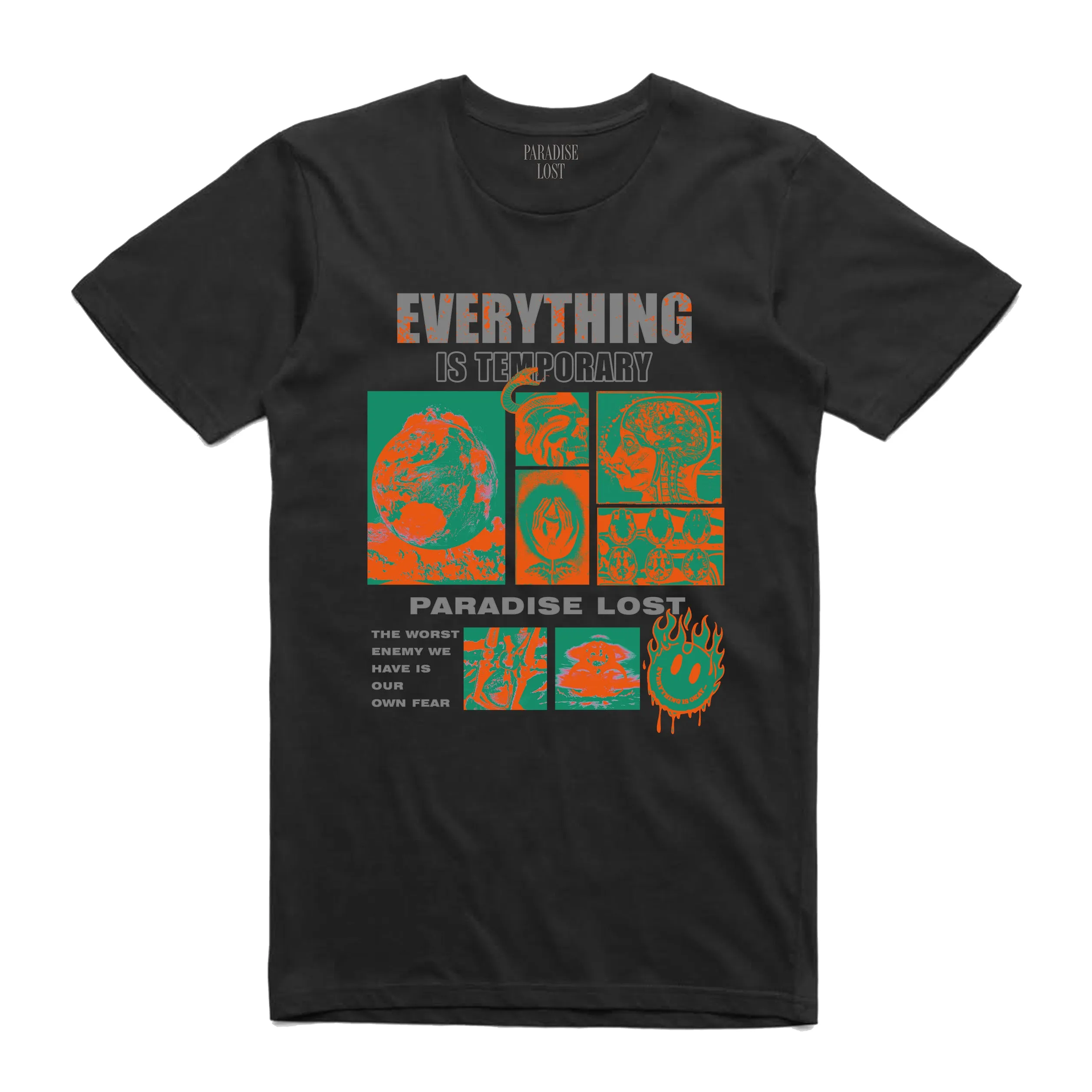 EVERYTHING IS TEMPORARY TEE BLACK/ORANGE