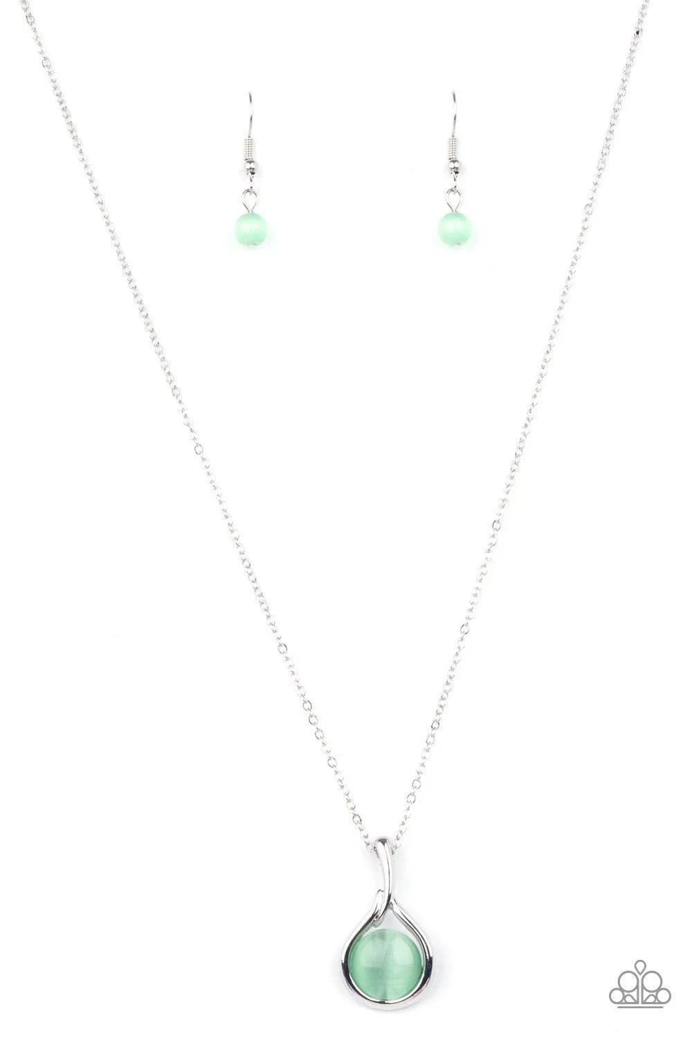 Fairy Lights Green Cat's Eye Stone Necklace - Paparazzi Accessories