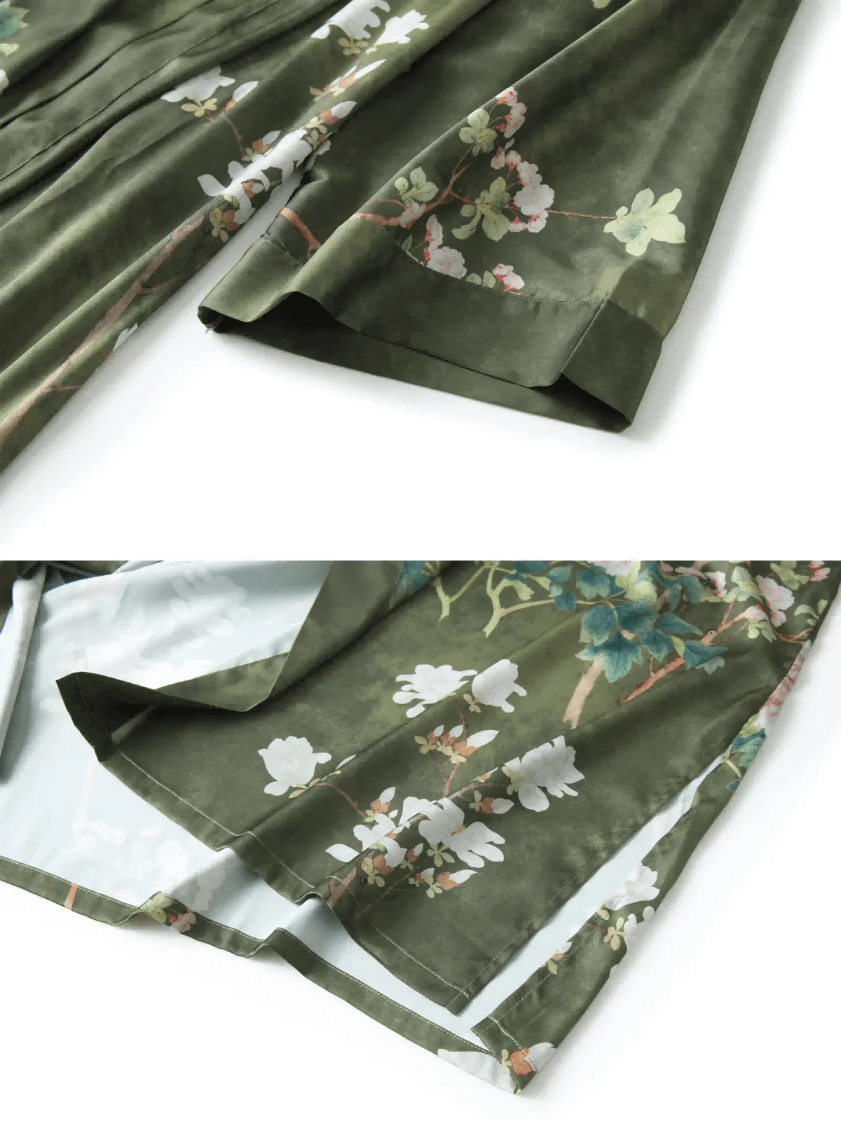 Floral Olive Kimono Robe