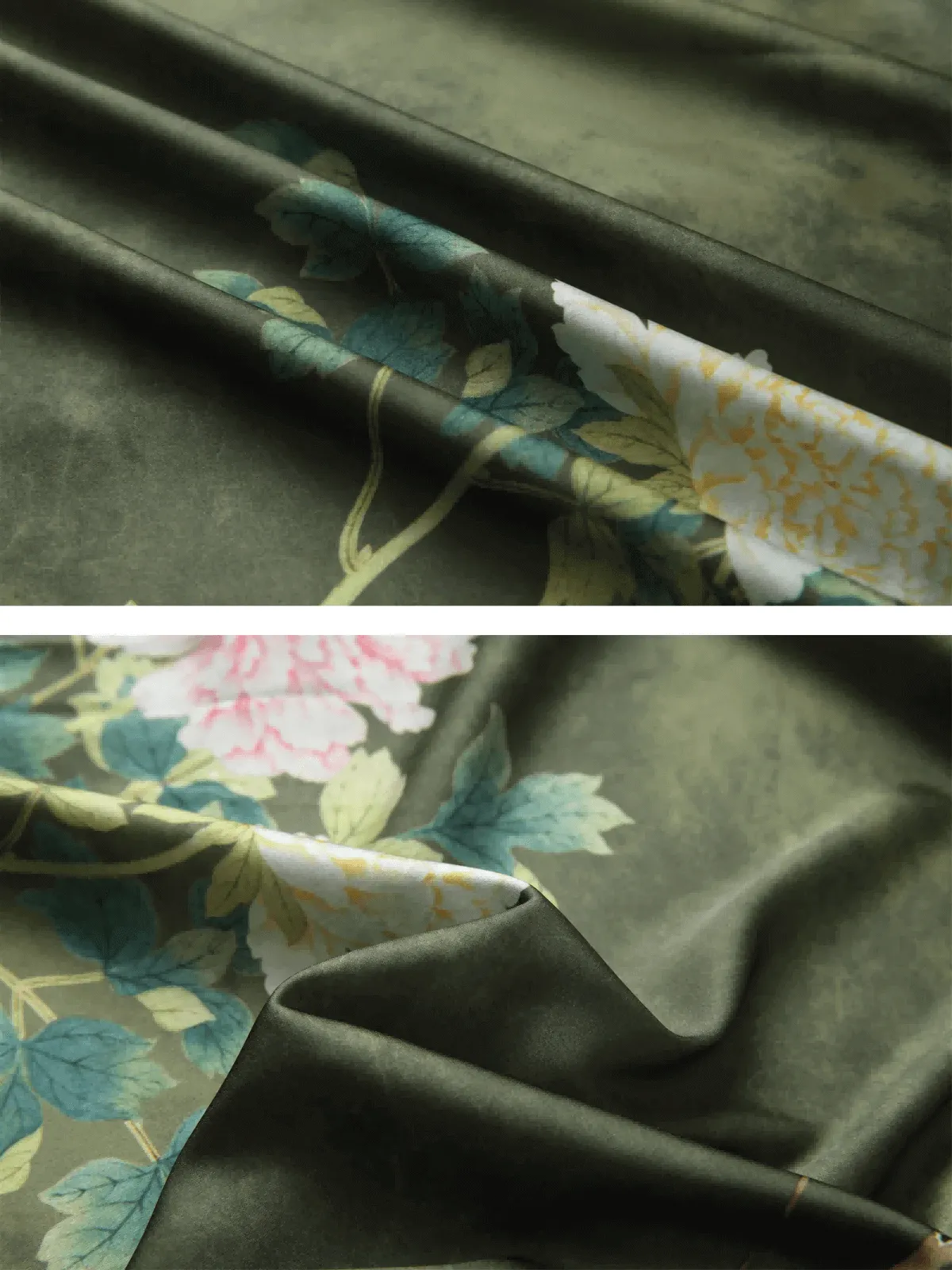 Floral Olive Kimono Robe