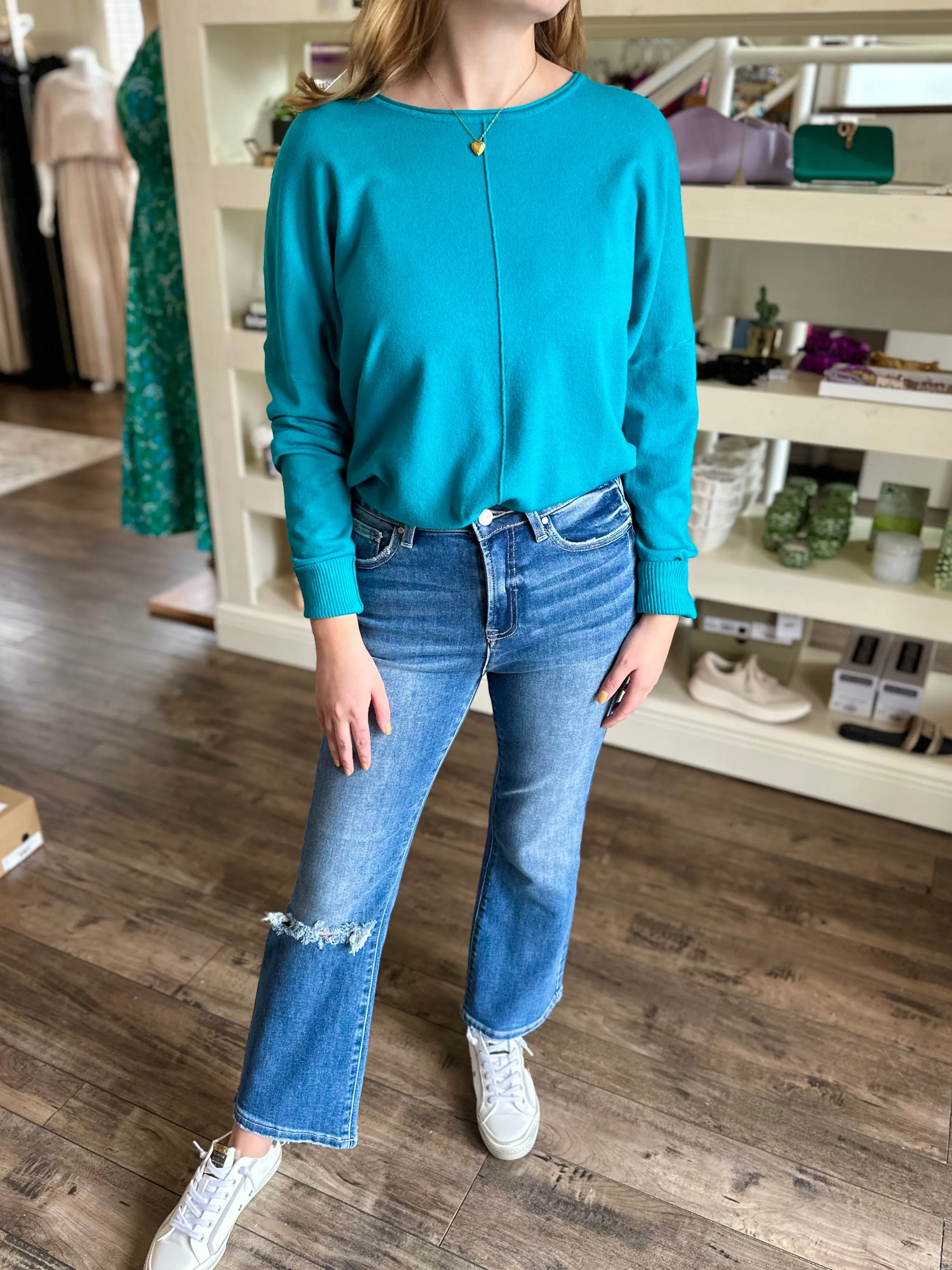 Front Seam Dolman Sweater