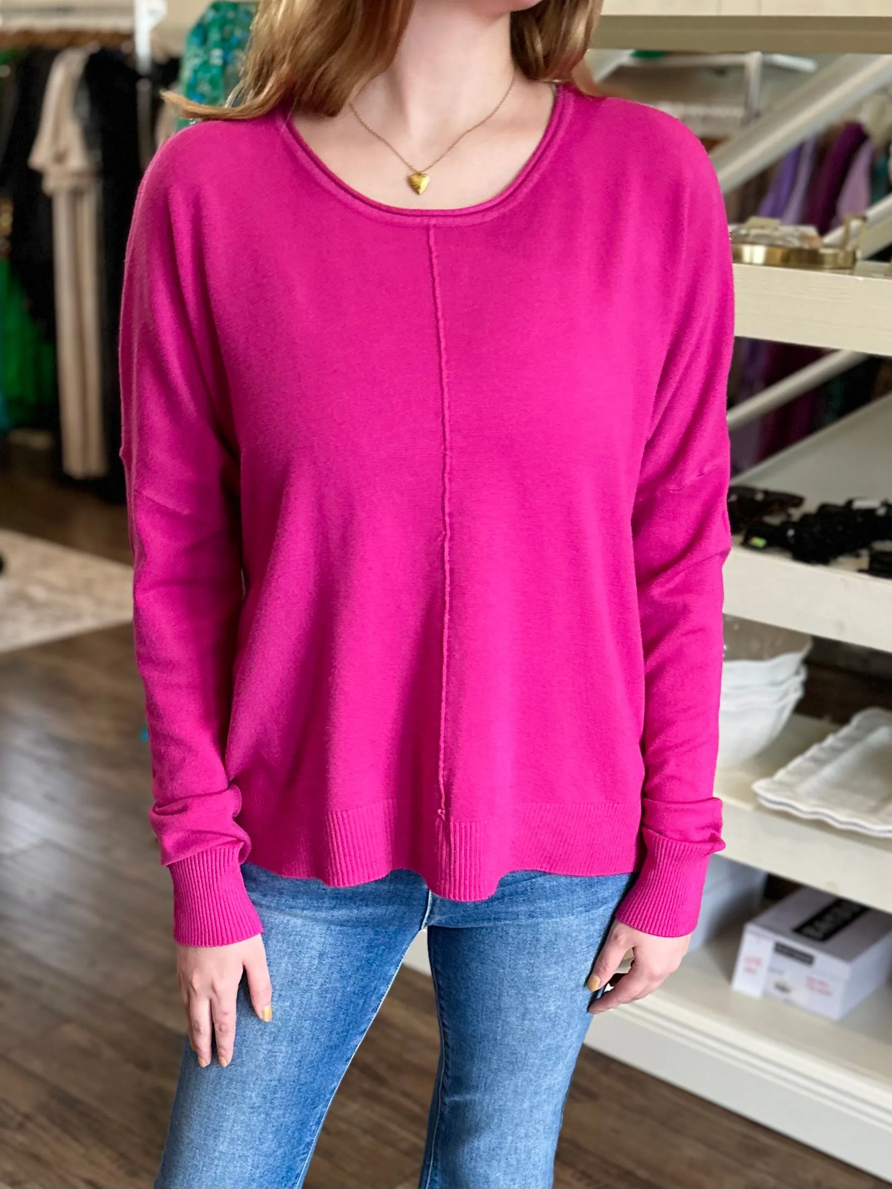 Front Seam Dolman Sweater