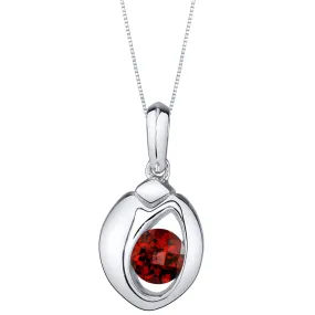 Garnet Sterling Silver Sphere Pendant