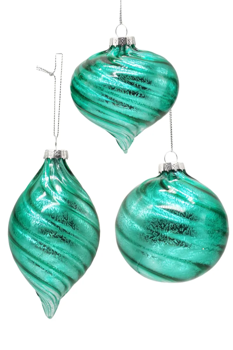 Glass Baubles, Dark Teal