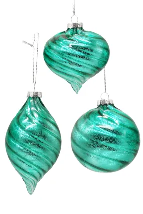 Glass Baubles, Dark Teal