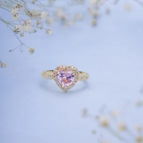 Gold Plated Pink Wedding Sparkle Ring