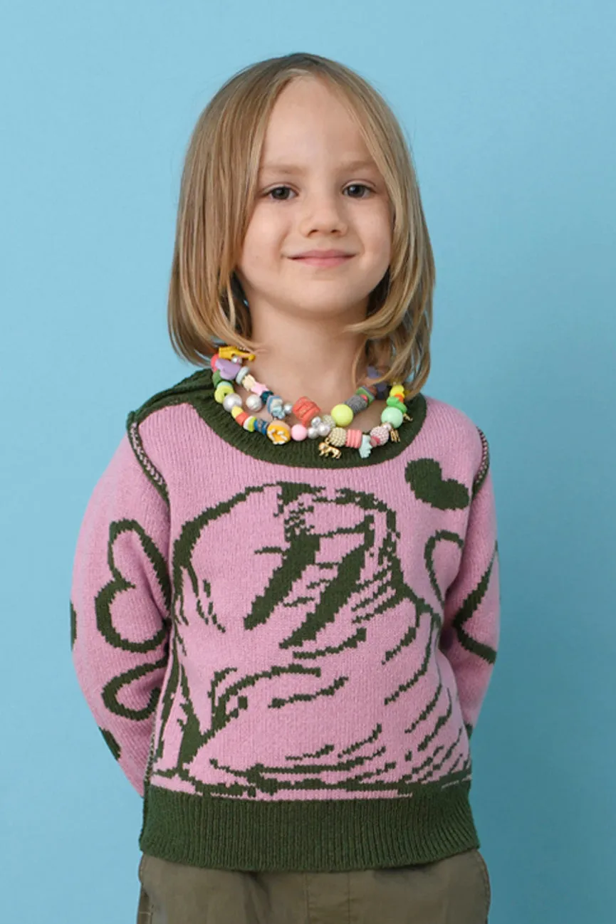 Green/Pink Unisex Reversible Walrus Mock Neck