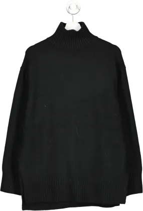 H&M Black Oversized Polo Neck Jumper UK M