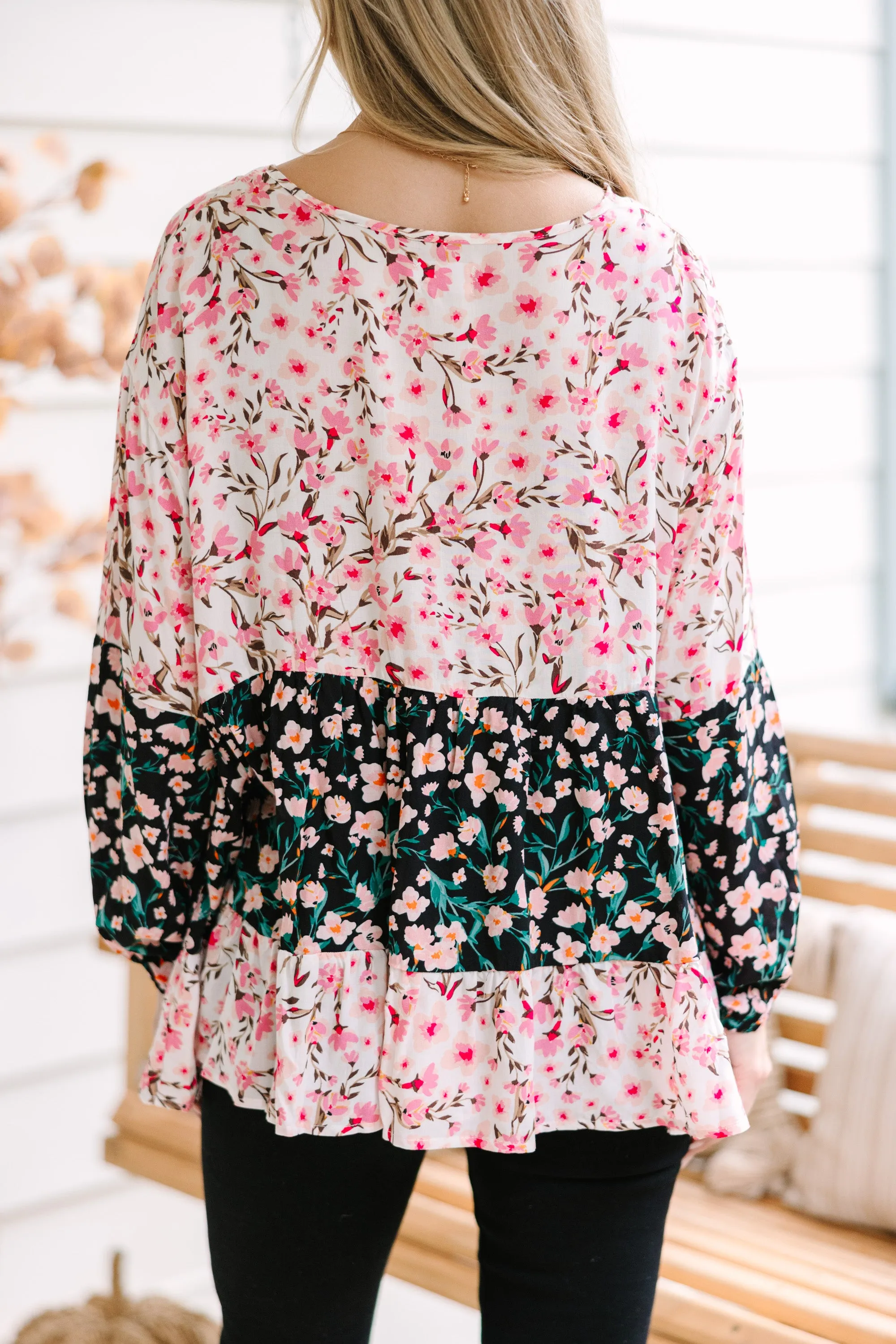 Happy Together Black Floral Top