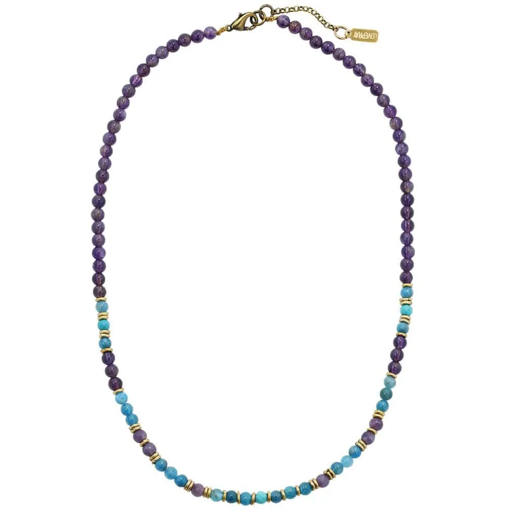 Healing and Gratitude Apatite and Amethyst Delicate Gemstone Necklace