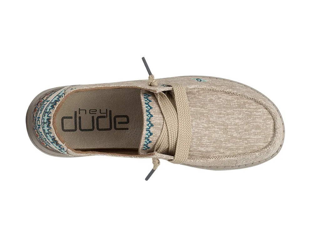 Hey Dude Wendy Flora Sunflower in tessuto chambray