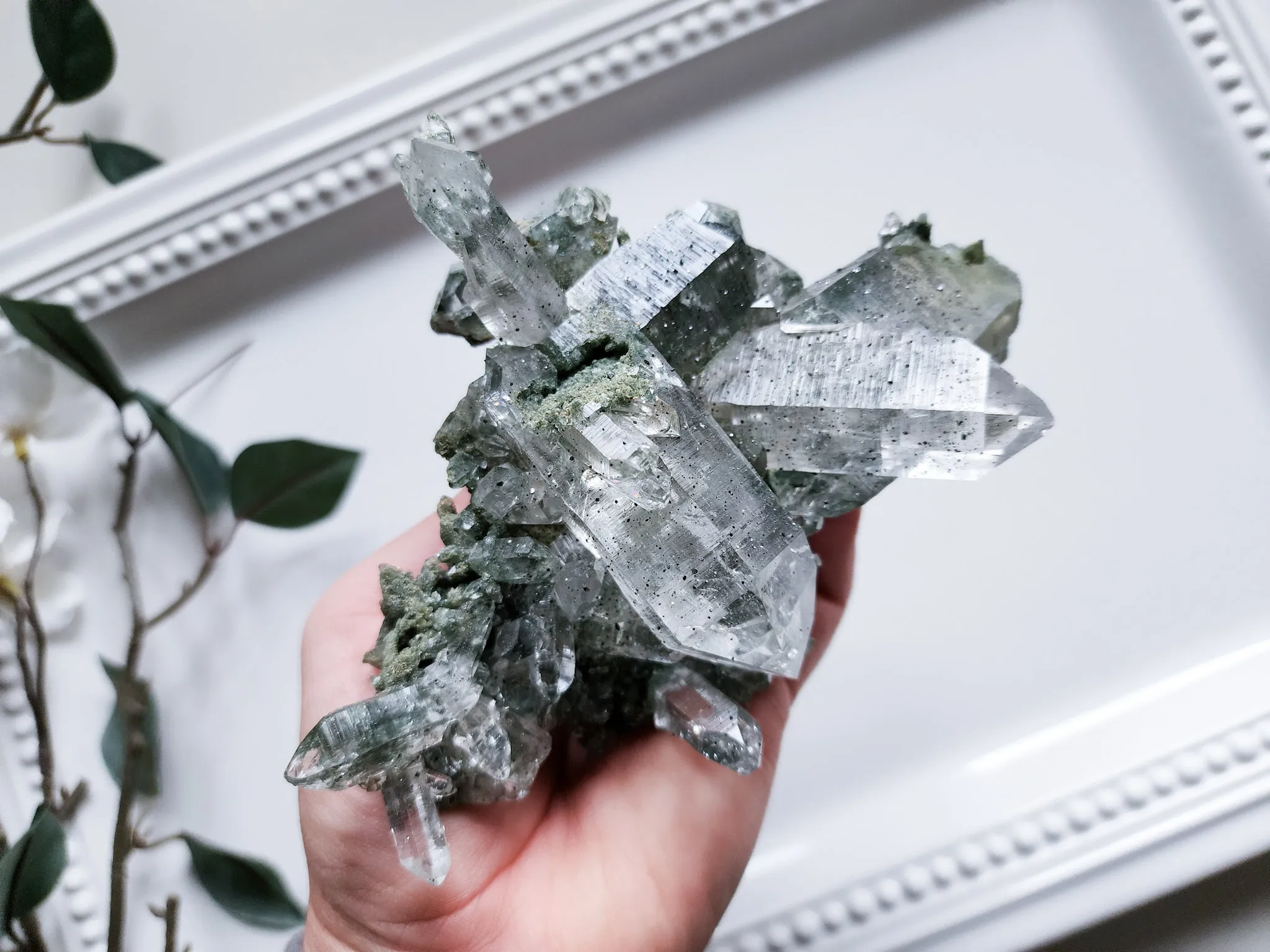 Himalayan Cathedral Quartz with Chlorite Rutile & Anatase || Rare