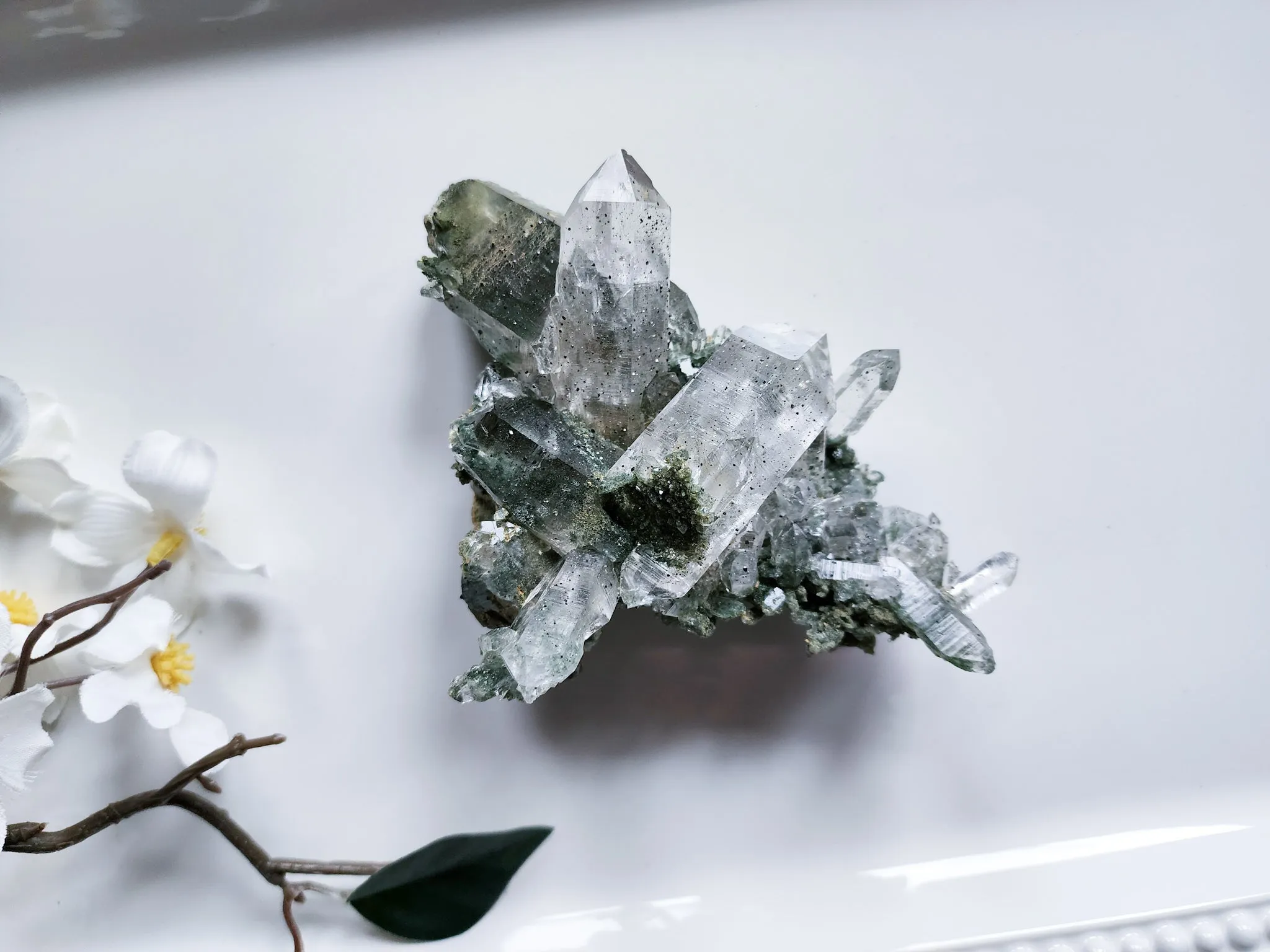 Himalayan Cathedral Quartz with Chlorite Rutile & Anatase || Rare