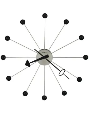 Howard Miller Oversized Ball Clock II - Nickel Finish - Black Satin Balls