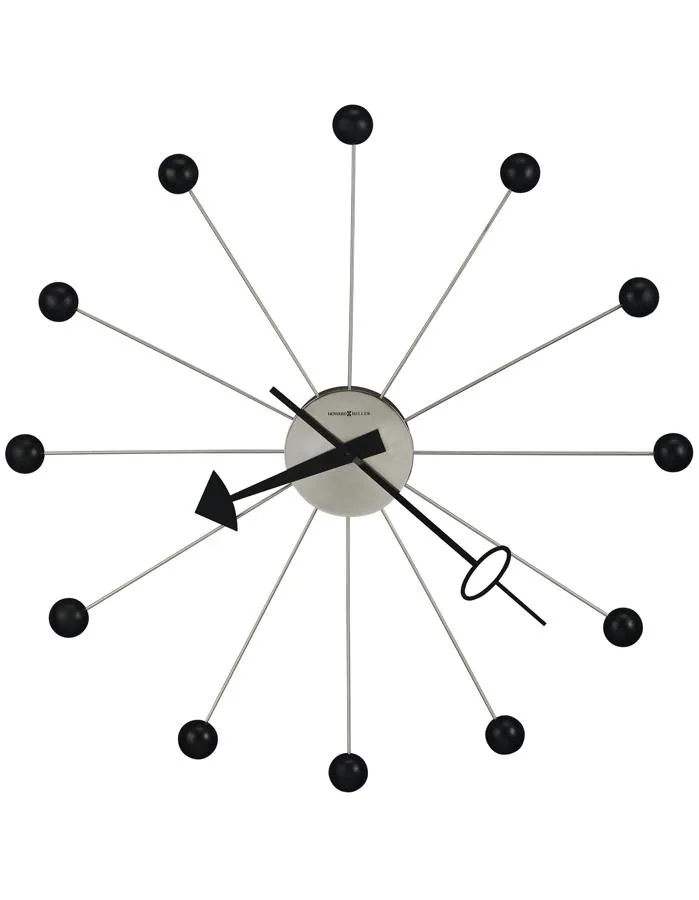 Howard Miller Oversized Ball Clock II - Nickel Finish - Black Satin Balls