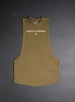 HUSTLE HARDER BRO TANK - OLIVE