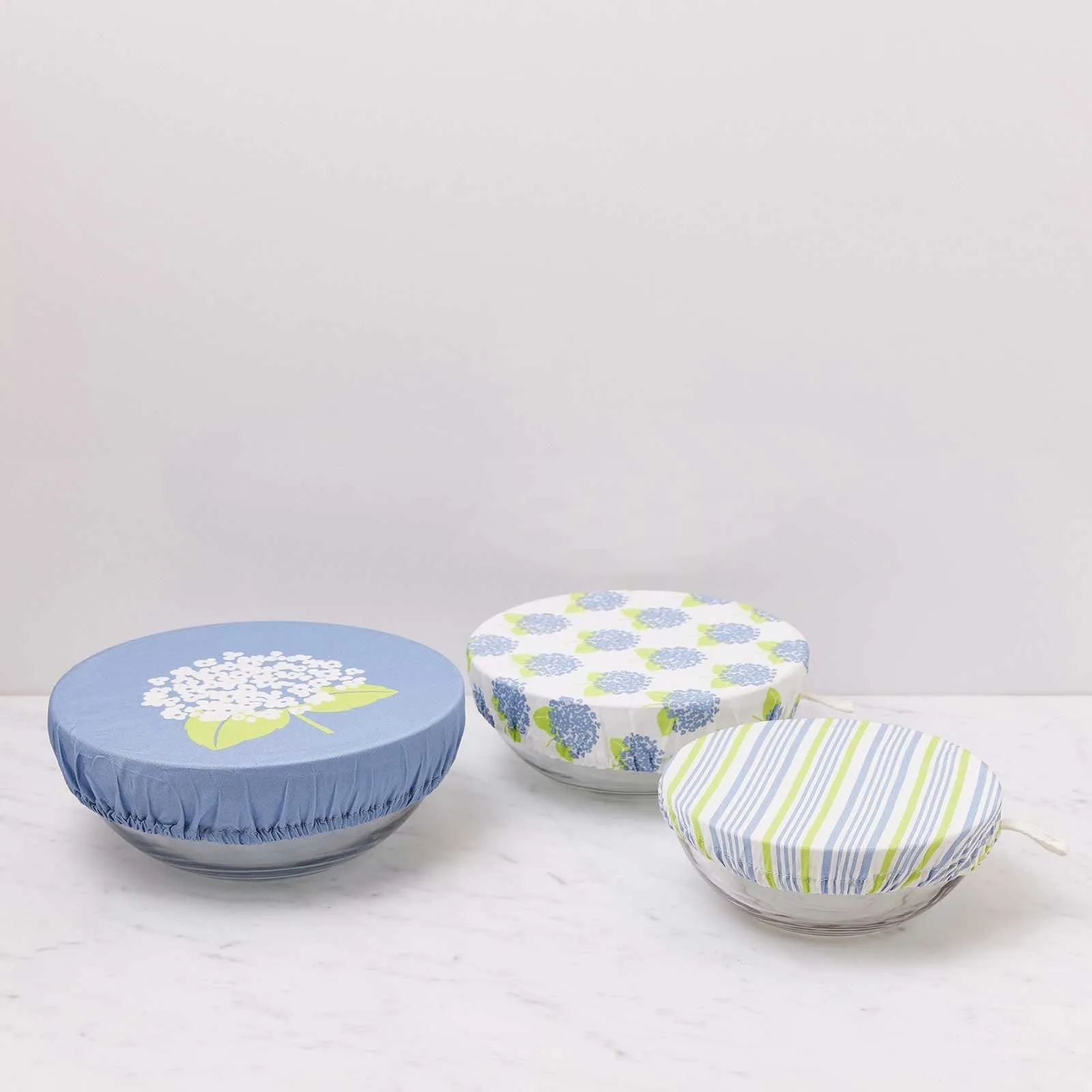 Hydrangea blu Kitchen Food Storage Covers (Set of 3 )