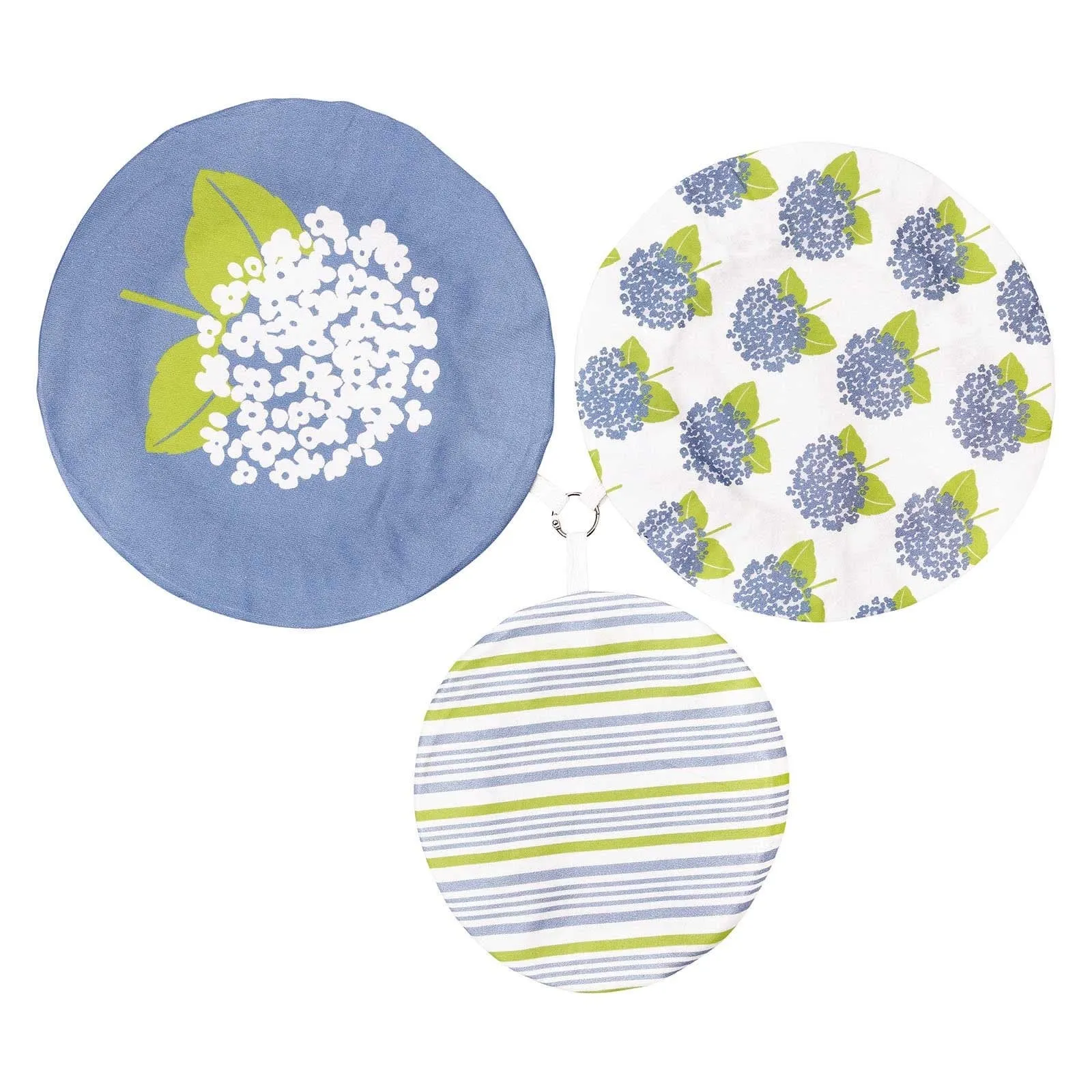 Hydrangea blu Kitchen Food Storage Covers (Set of 3 )