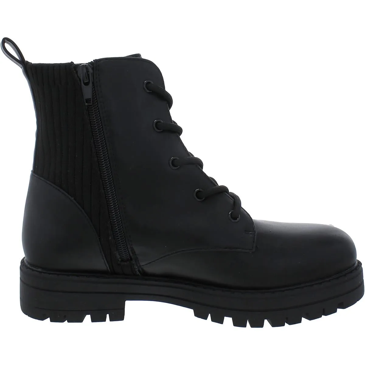 INC Womens Kylee Faux Leather Lug Sole Combat & Lace-Up Boots