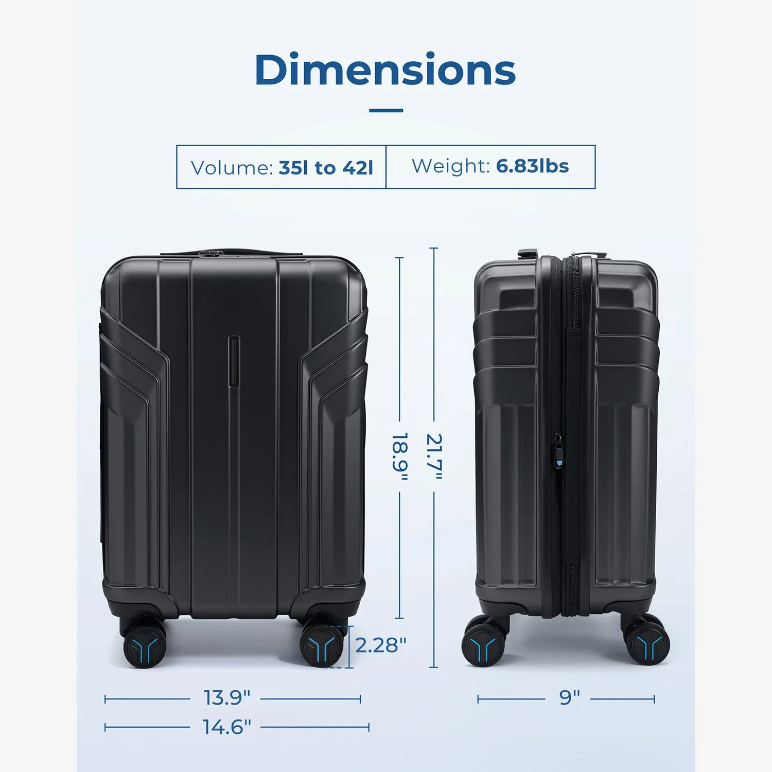 Jetsetter 20 Inch Expandable PC Hard Shell Spinner Luggage