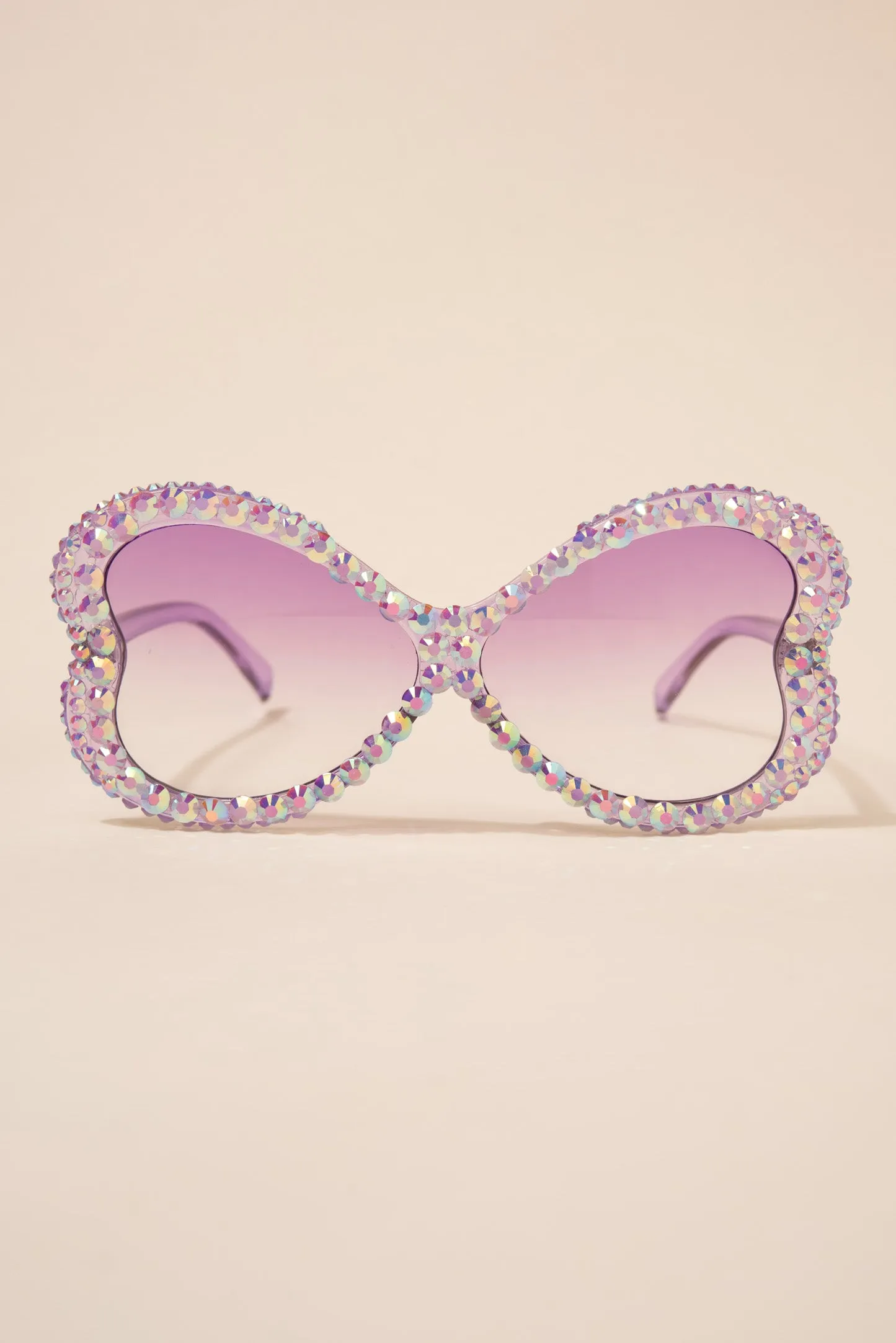 Kinley Butterfly Wing Oversized Rhinestone Sunglasses