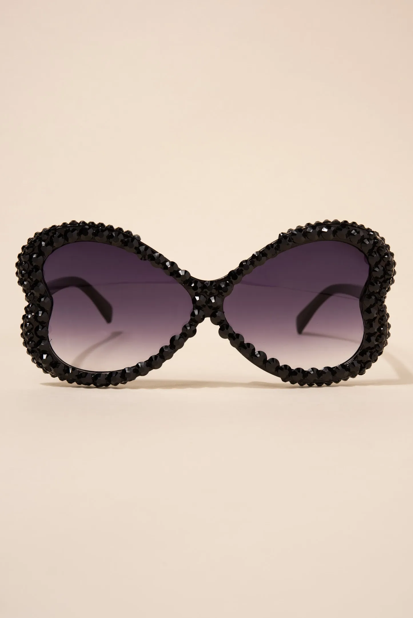 Kinley Butterfly Wing Oversized Rhinestone Sunglasses