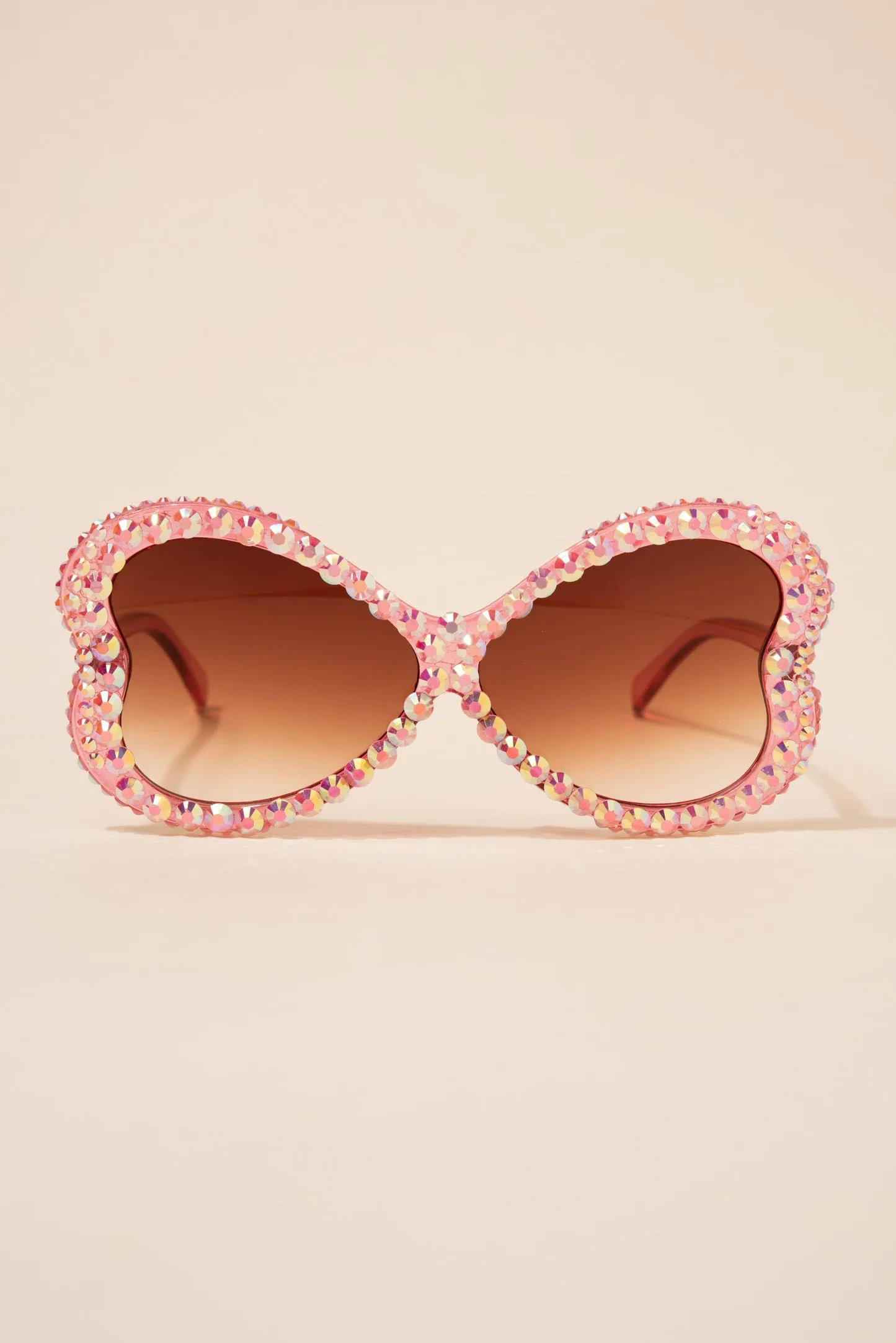 Kinley Butterfly Wing Oversized Rhinestone Sunglasses