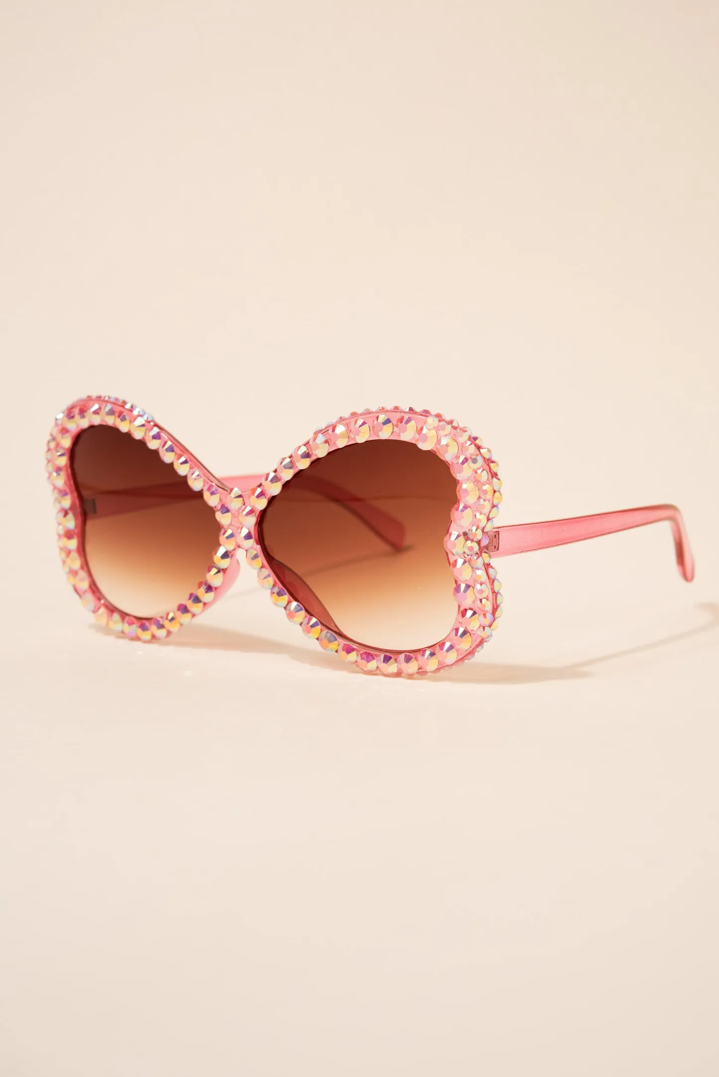 Kinley Butterfly Wing Oversized Rhinestone Sunglasses