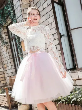 Knee-Length Tulle TUTU Short Dress Under Skirt