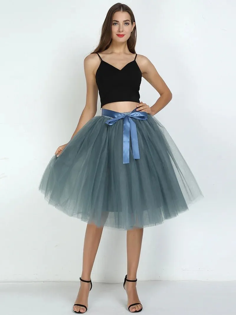 Knee-Length Tulle TUTU Short Dress Under Skirt