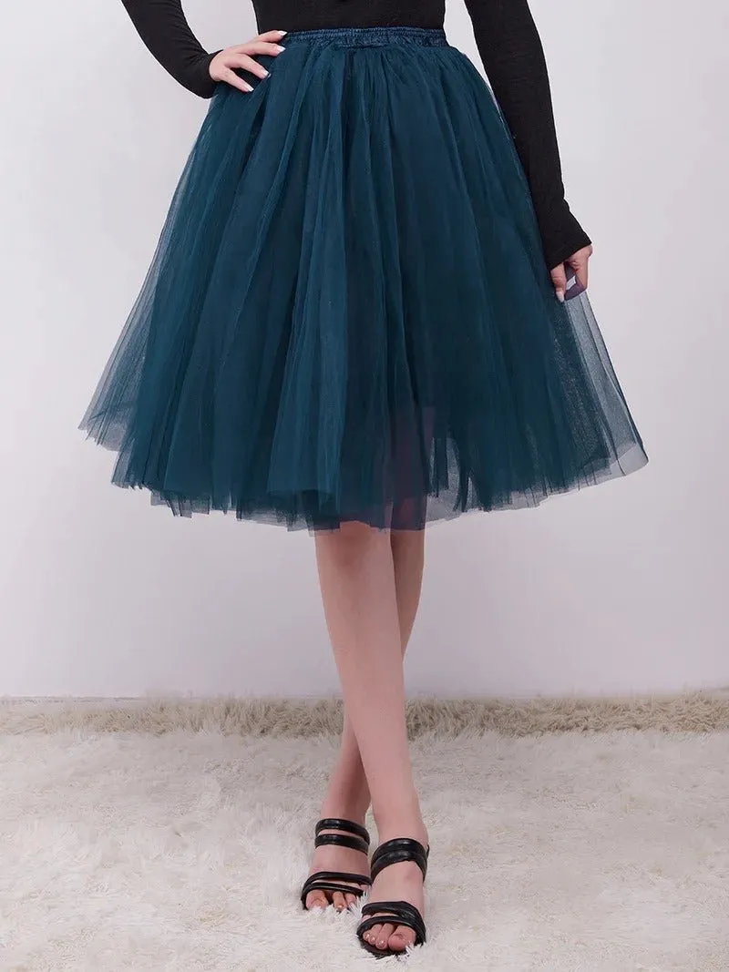 Knee-Length Tulle TUTU Short Dress Under Skirt