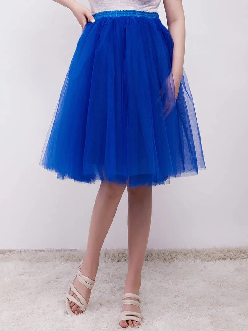 Knee-Length Tulle TUTU Short Dress Under Skirt