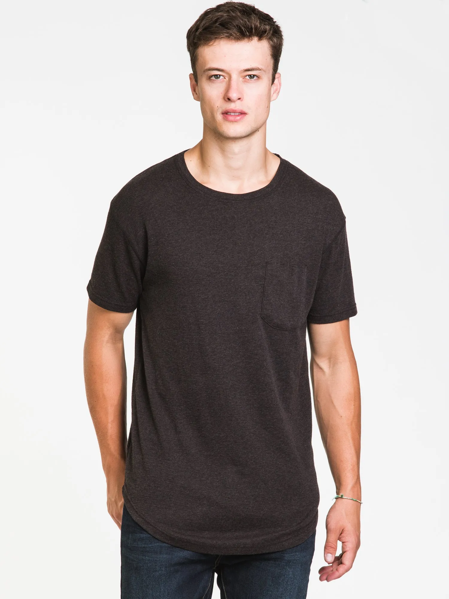 KOLBY SLUB KNIT LONG LINE TEE - CLEARANCE