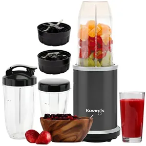 Kuvings Nutri Blender Gunmetal Grey Pro,Powerful 1000 Watts Motor,Longest Warranty 7 Years,Mixer/Grinder/Smoothie Maker,Blender For Smoothies&Juices,Stainless Steel Body,2 Blade Set: Wet&Dry