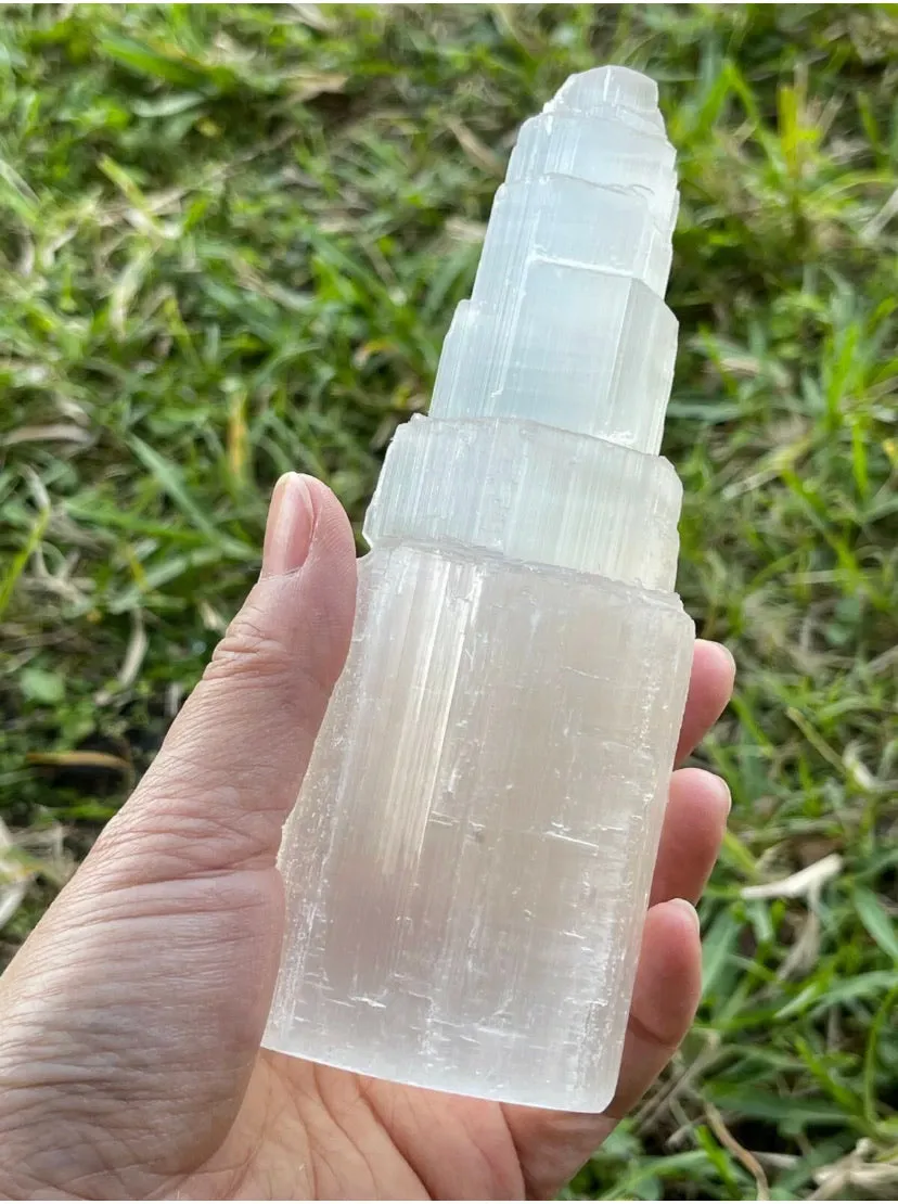 Large Selenite Gemstone Crystal Tower 6 Tall, Selenite Skyscraper