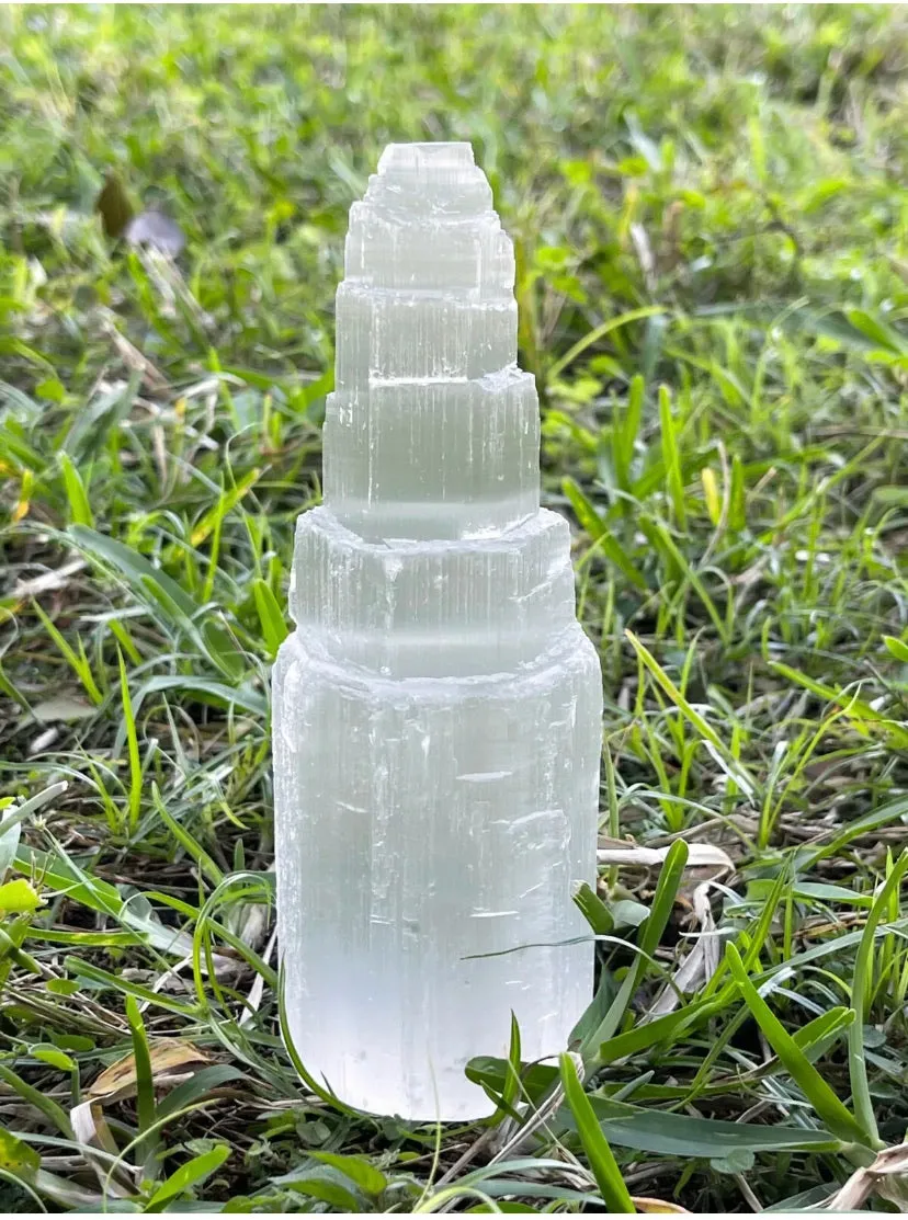 Large Selenite Gemstone Crystal Tower 6 Tall, Selenite Skyscraper