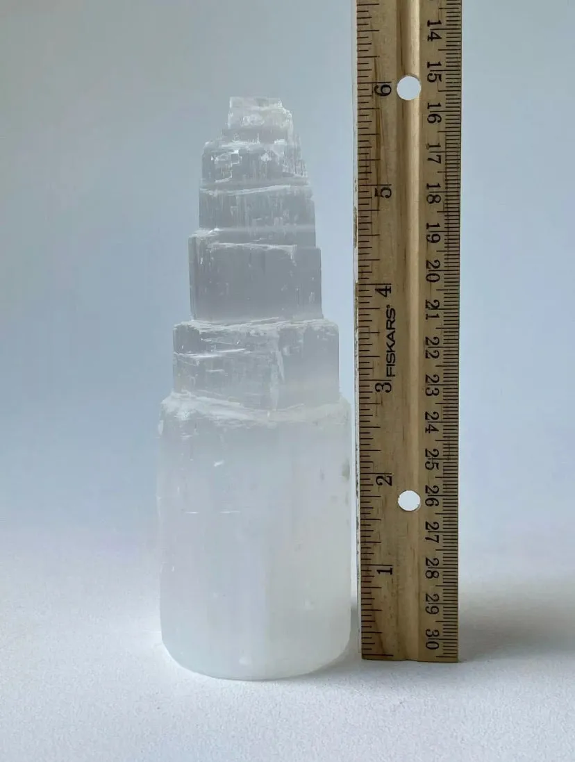 Large Selenite Gemstone Crystal Tower 6 Tall, Selenite Skyscraper