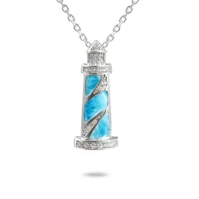 Larimar Pavé Makapu’u Lighthouse Pendant