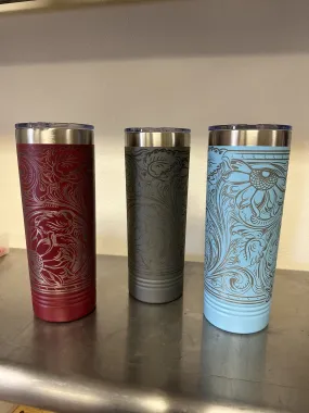 Lasered 20oz Tumbler-Floral