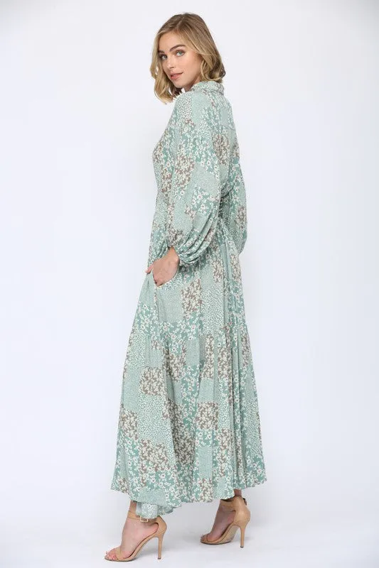 Leana Floral Print Hi Low Maxi Dress