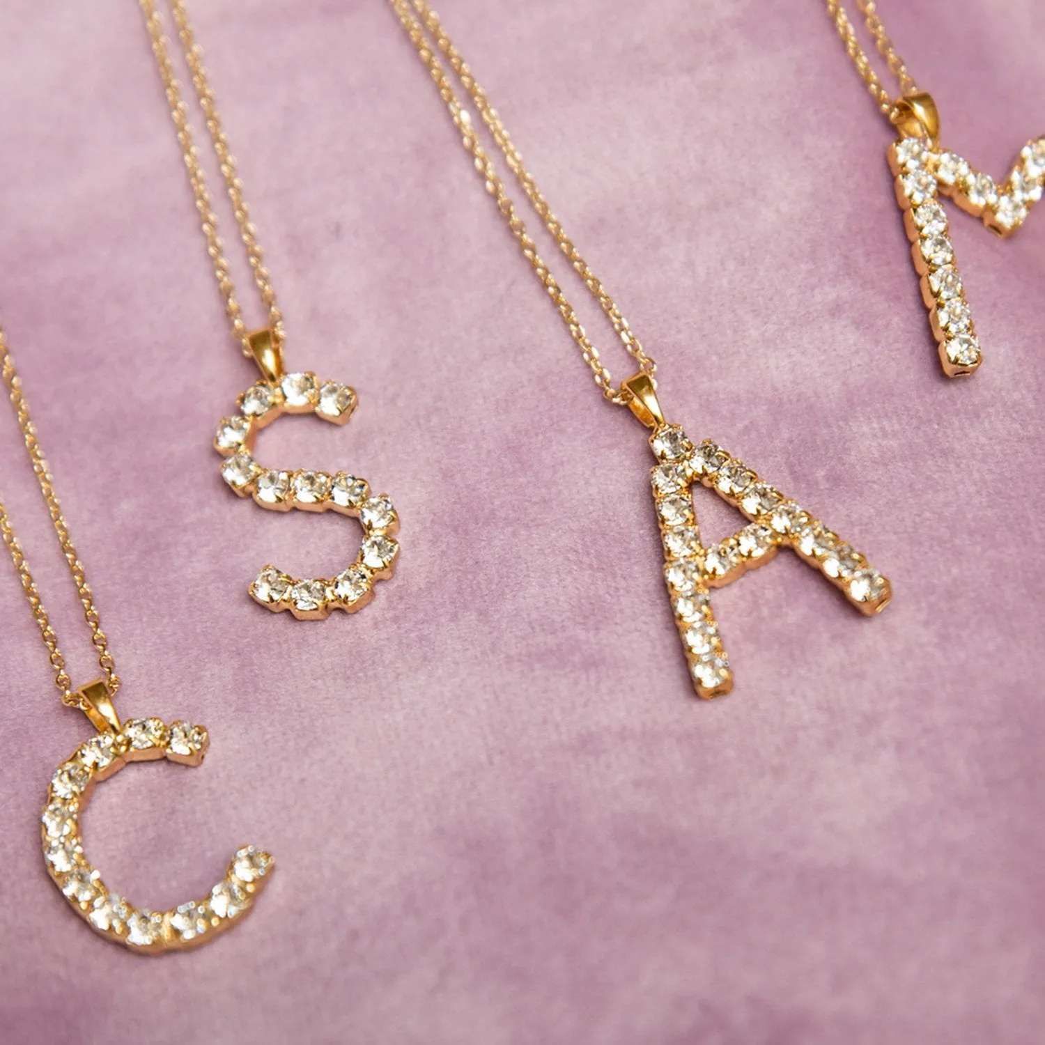 Letter Necklace S / Crystal