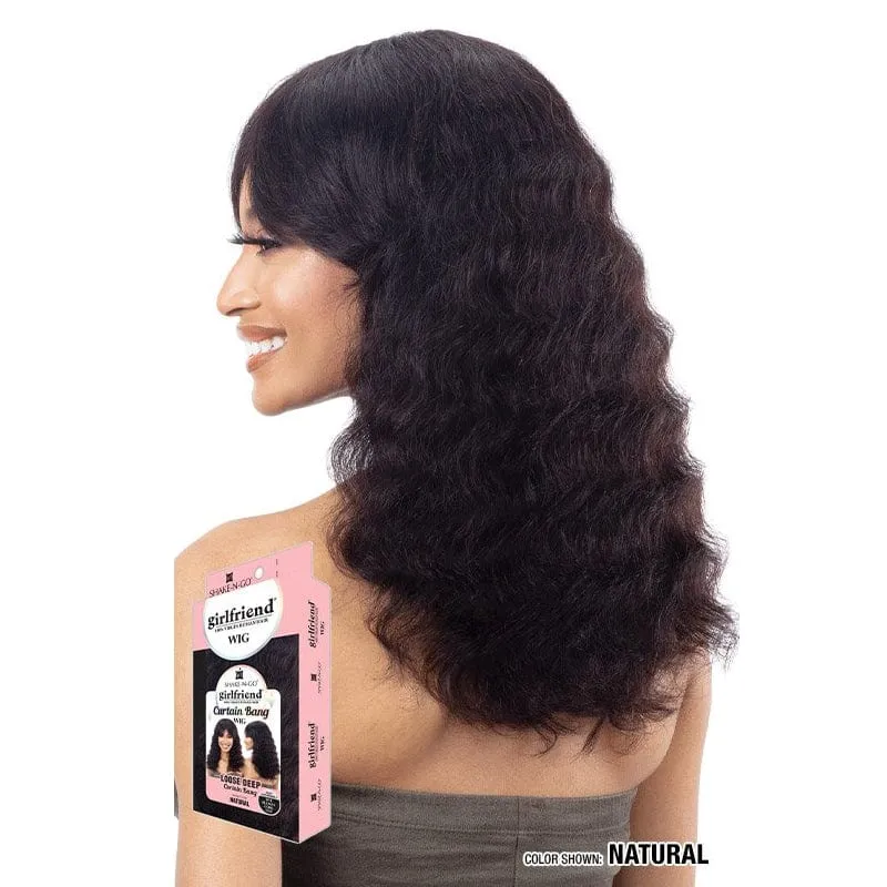 LOOSE DEEP CURTAIN BANG | Shake-N-Go Girl Friend Virgin Human Hair Wig