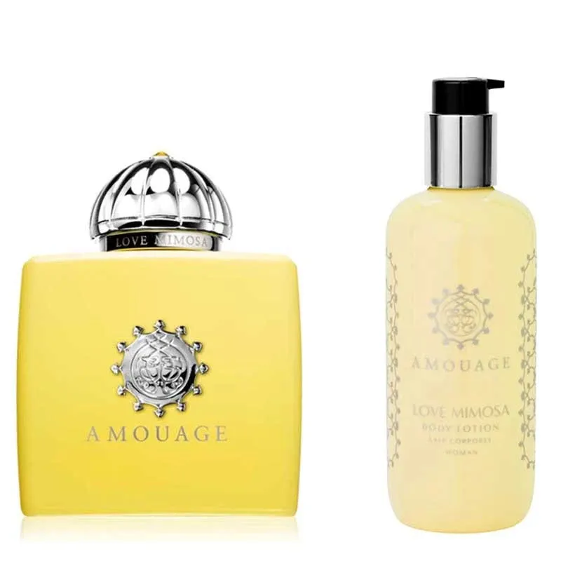 Love Mimosa - Gift Set For Women - EDP 100 ml   Body Lotion 100 ml By Amouage