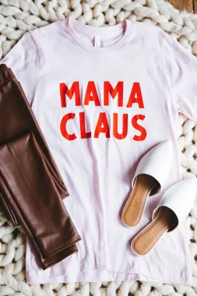 Mama Claus Graphic Tee, Light Pink