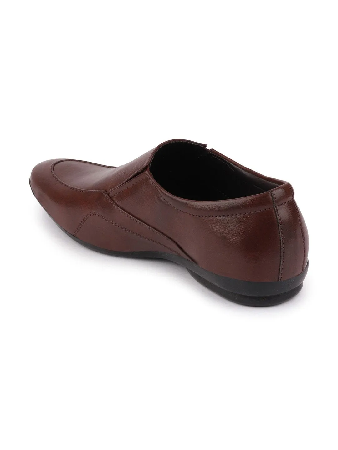 Men Brown Formal Slip-On Shoes