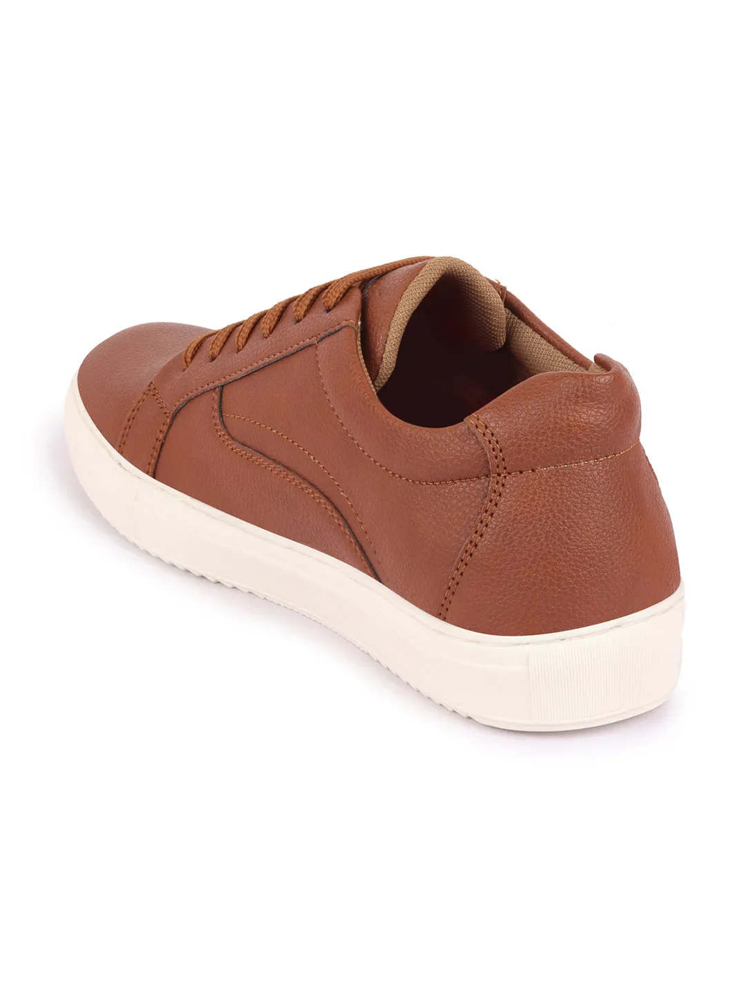 Men Tan Classic Outdoor Lace Up Sneakers